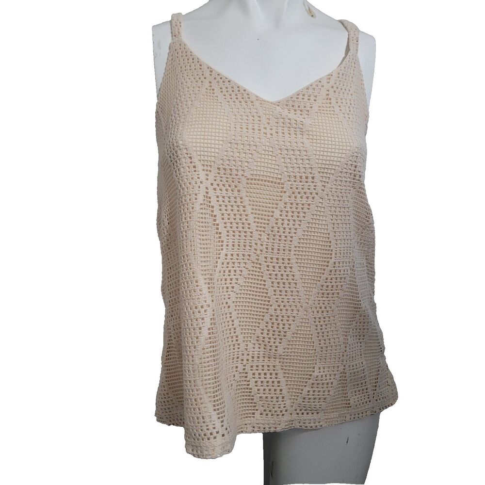 NEW Sam & Jess Medium tank top lined open lace new with tags